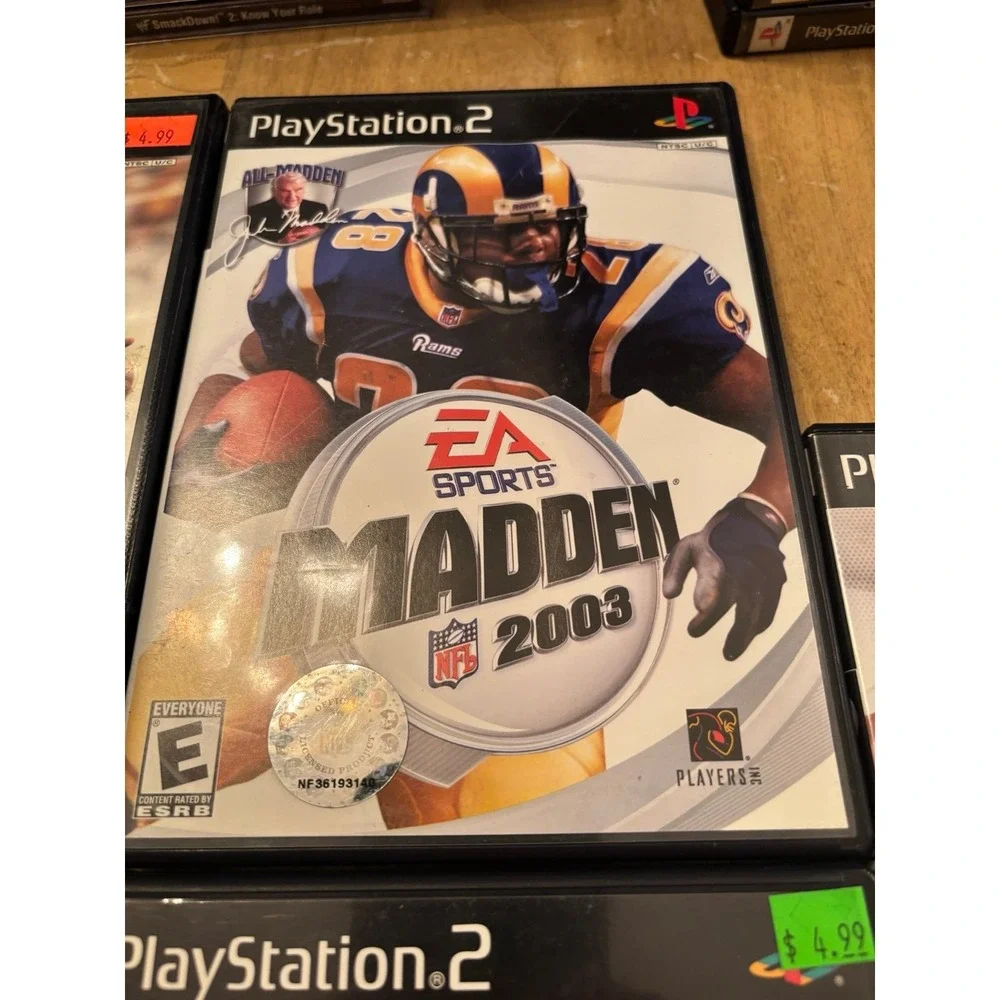5 PlayStation 2 Game lot Madden 2002 2003 2004 2005 2007. Tested working Bundle